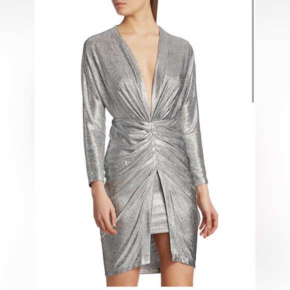 IRO Cilty Ruched Metallic Dress - Picture 1 of 5